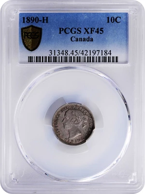 image for: CANADA. Trio of 10 Cents (3 Pieces), 1874-90. Heaton Mint. Victoria. All PCGS Certified.
