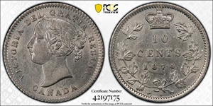image for: CANADA. Trio of 10 Cents (3 Pieces), 1874-90. Heaton Mint. Victoria. All PCGS Certified.