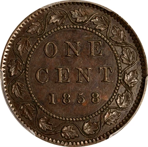 image for: CANADA. Cent, 1858. London Mint. Victoria. PCGS AU-53.