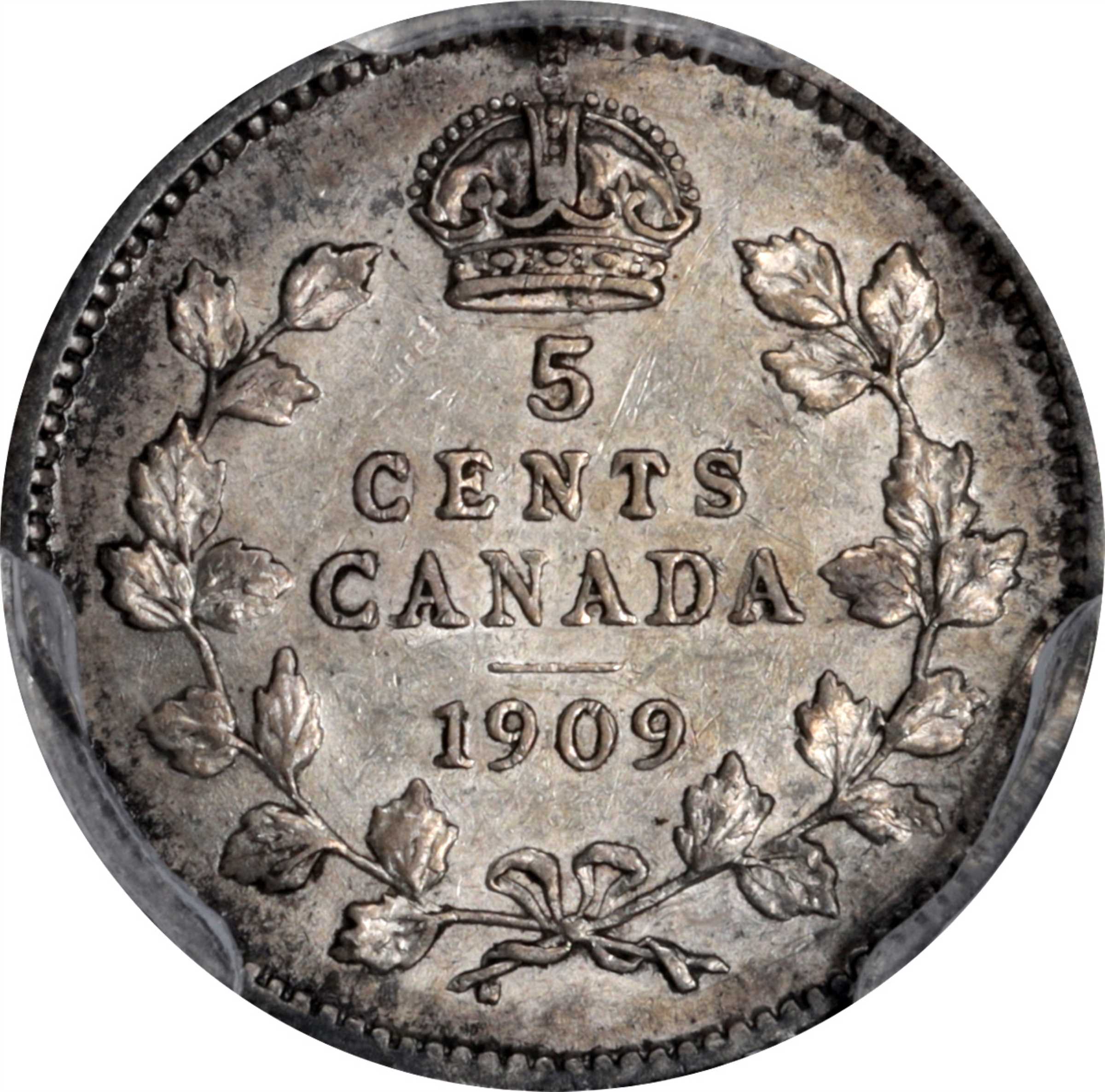 image for: CANADA. 5 Cents, 1909. Ottawa Mint. Edward VII. PCGS AU-58.