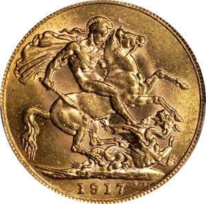 image for: CANADA. Sovereign, 1917-C. Ottawa Mint. George V. PCGS MS-62.