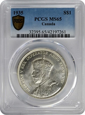 image for: CANADA. Dollar, 1935. Ottawa Mint. George V. PCGS MS-65.