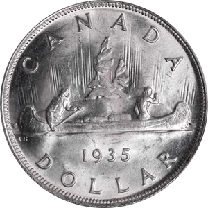image for: CANADA. Dollar, 1935. Ottawa Mint. George V. PCGS MS-64+.