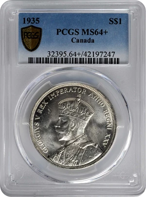 image for: CANADA. Dollar, 1935. Ottawa Mint. George V. PCGS MS-64+.