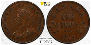 image for: CANADA. Cent, 1923. Ottawa Mint. George V. PCGS AU-50.