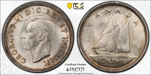 image for: CANADA. Trio of 10 Cents (3 Pieces), 1937-46. Ottawa Mint. George VI. Each PCGS Certified.