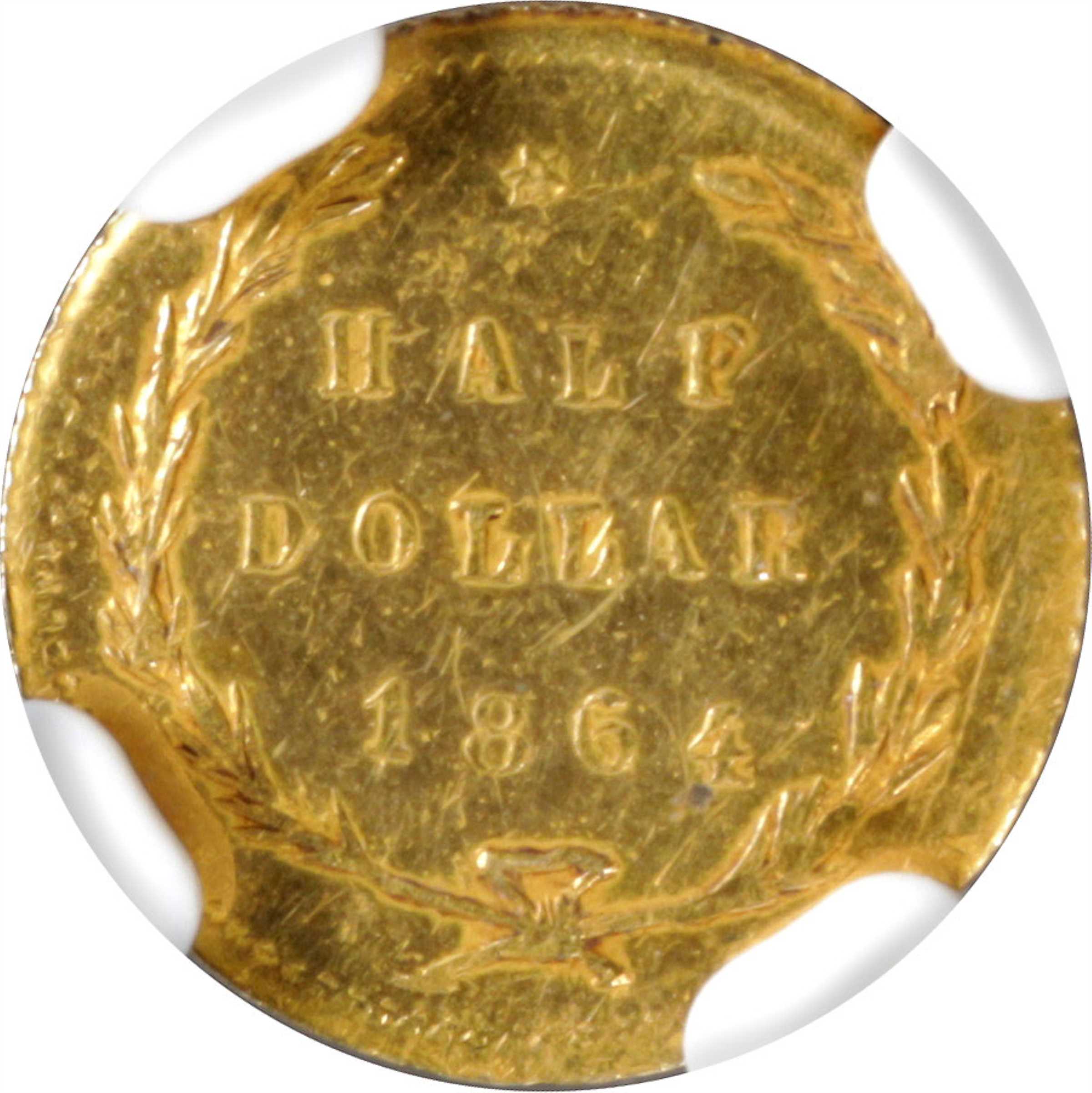 image for: 1864 Round 50 Cents. BG-1016. Rarity-4. Liberty Head. Unc Details--Cleaned (NGC).