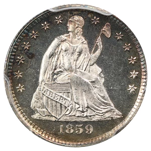 image for: 1859 H10C PCGS/CAC Proof 66 CAM ex: D.L. Hansen