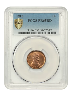 image for: 1916 1c PCGS Proof 65 RD