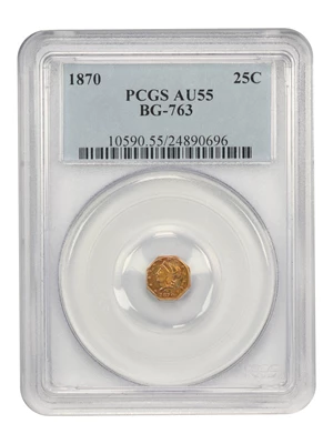 image for: 1870 Cal. Gold 25c PCGS AU55 (BG-763)