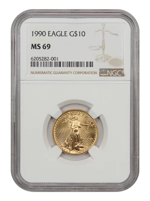 image for: 1990 Gold Eagle $10 NGC MS69