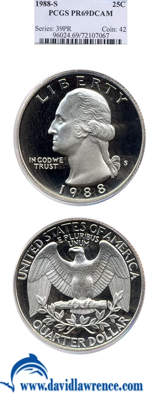 image for: 1988-S 25c PCGS Proof 69 DCameo