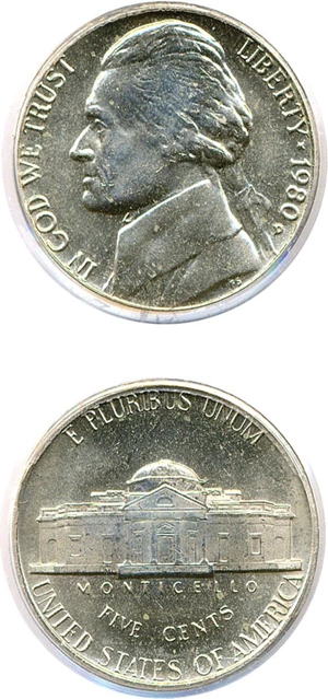 image for: 1980-D 5c PCGS MS64 FS