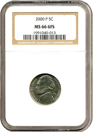 image for: 2000-P 5c NGC MS66 FS
