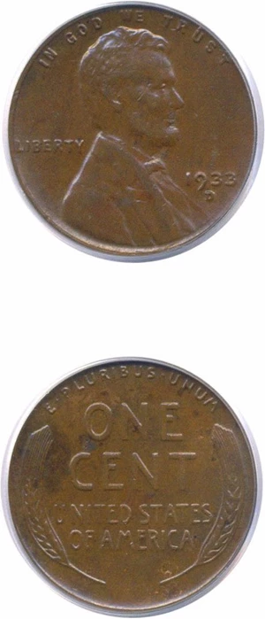 image for: 1933-D 1c PCGS AU55 BN