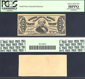 image for: Fractional Currency: Fr.1324 50-Cent PCGS 58PPQ ex: Heath Plate Counterfeit Detector