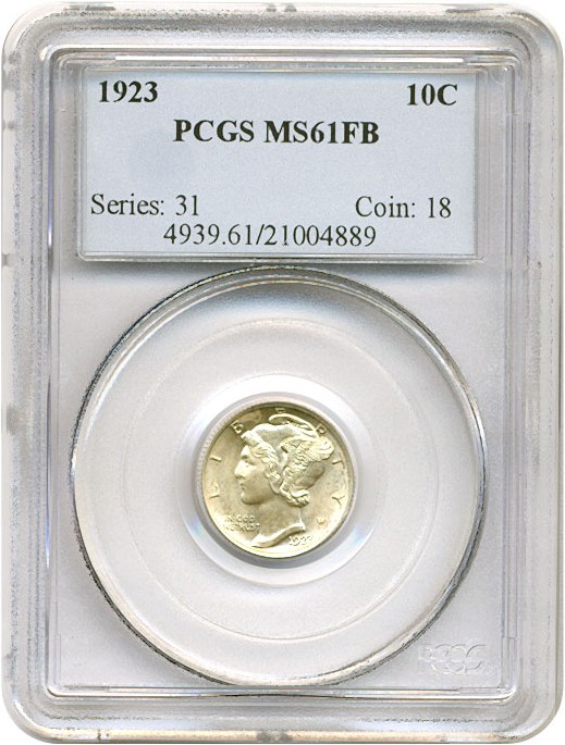 1923 10c MS FB AU55 FB thumbnail 3