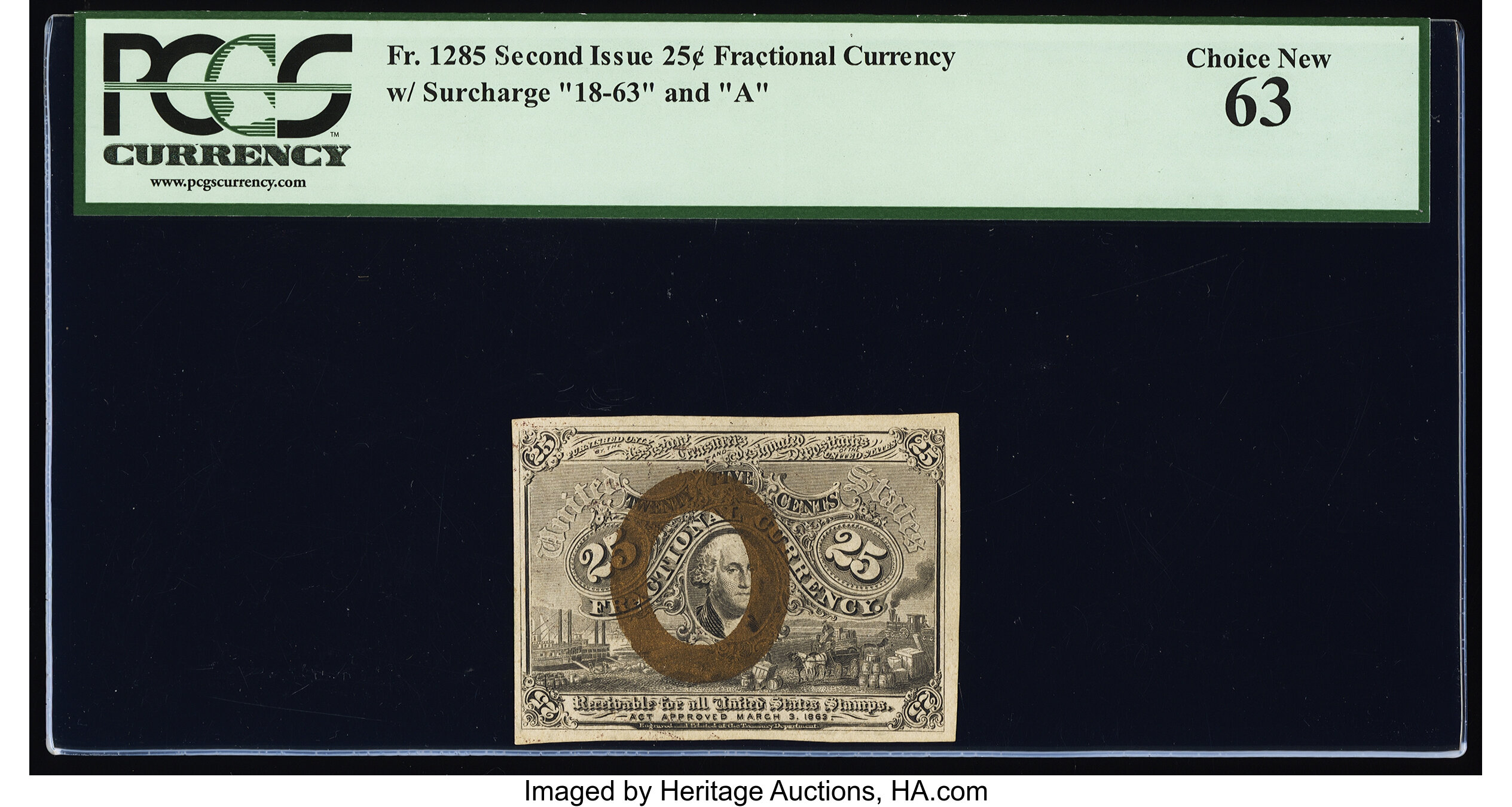 image for: Fr. 1285 25¢ Second Issue PCGS Choice New 63....