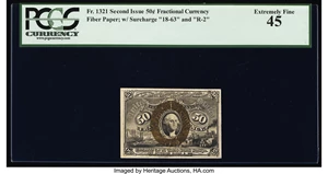 image for: Fr. 1321 50¢ Second Issue PCGS Extremely Fine 45....