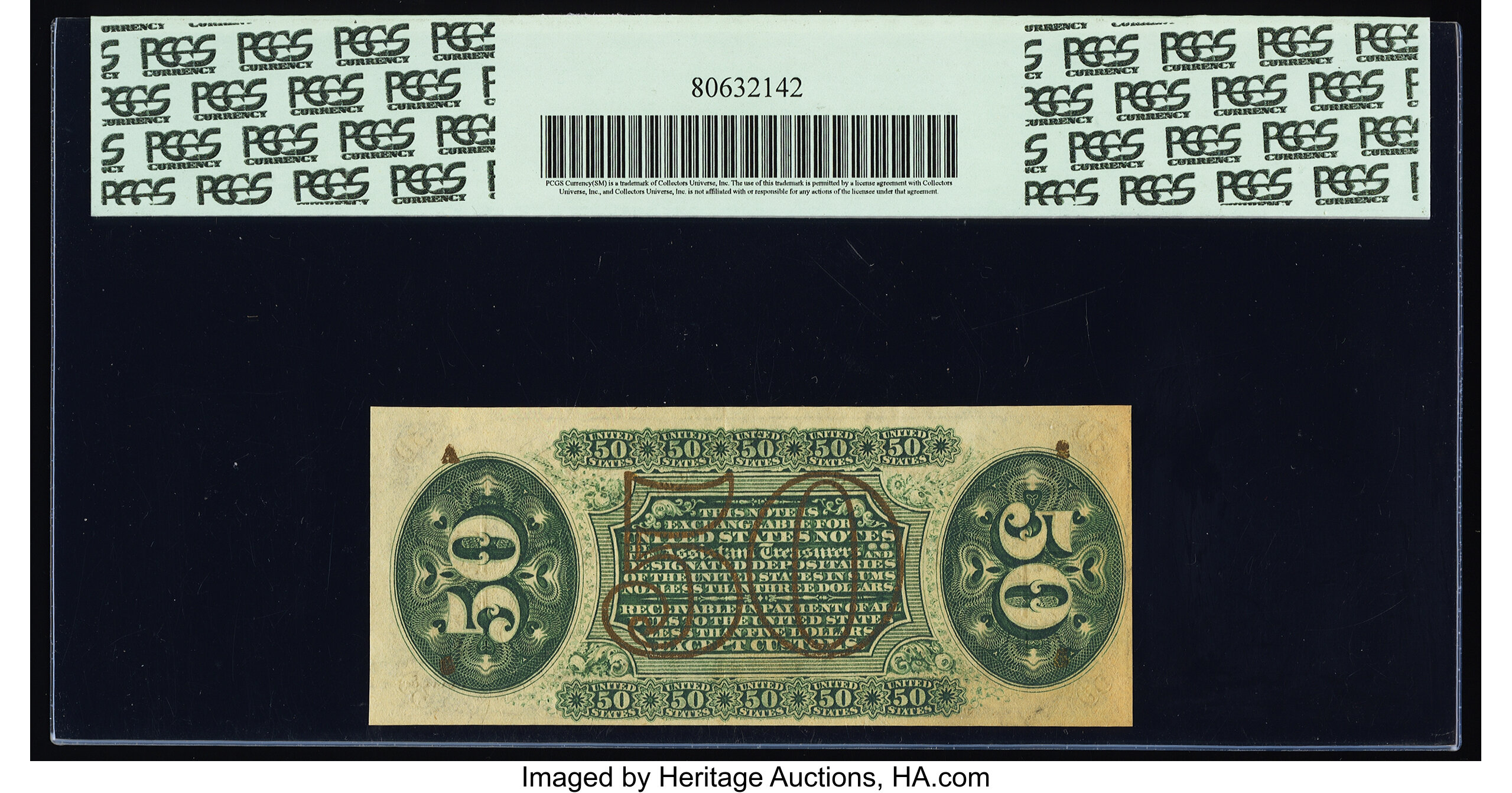 image for: Fr. 1337 50¢ Third Issue Spinner PCGS About New 53....