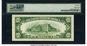 image for: Fr. 1703 $10 1934B Silver Certificate. PMG About Uncirculated 55....