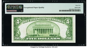 image for: Fr. 1850-B $5 1929 Federal Reserve Bank Note. PMG Gem Uncirculated 65 EPQ....