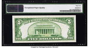 image for: Fr. 1951-L $5 1928A Federal Reserve Note. PMG Choice Uncirculated 64 EPQ....