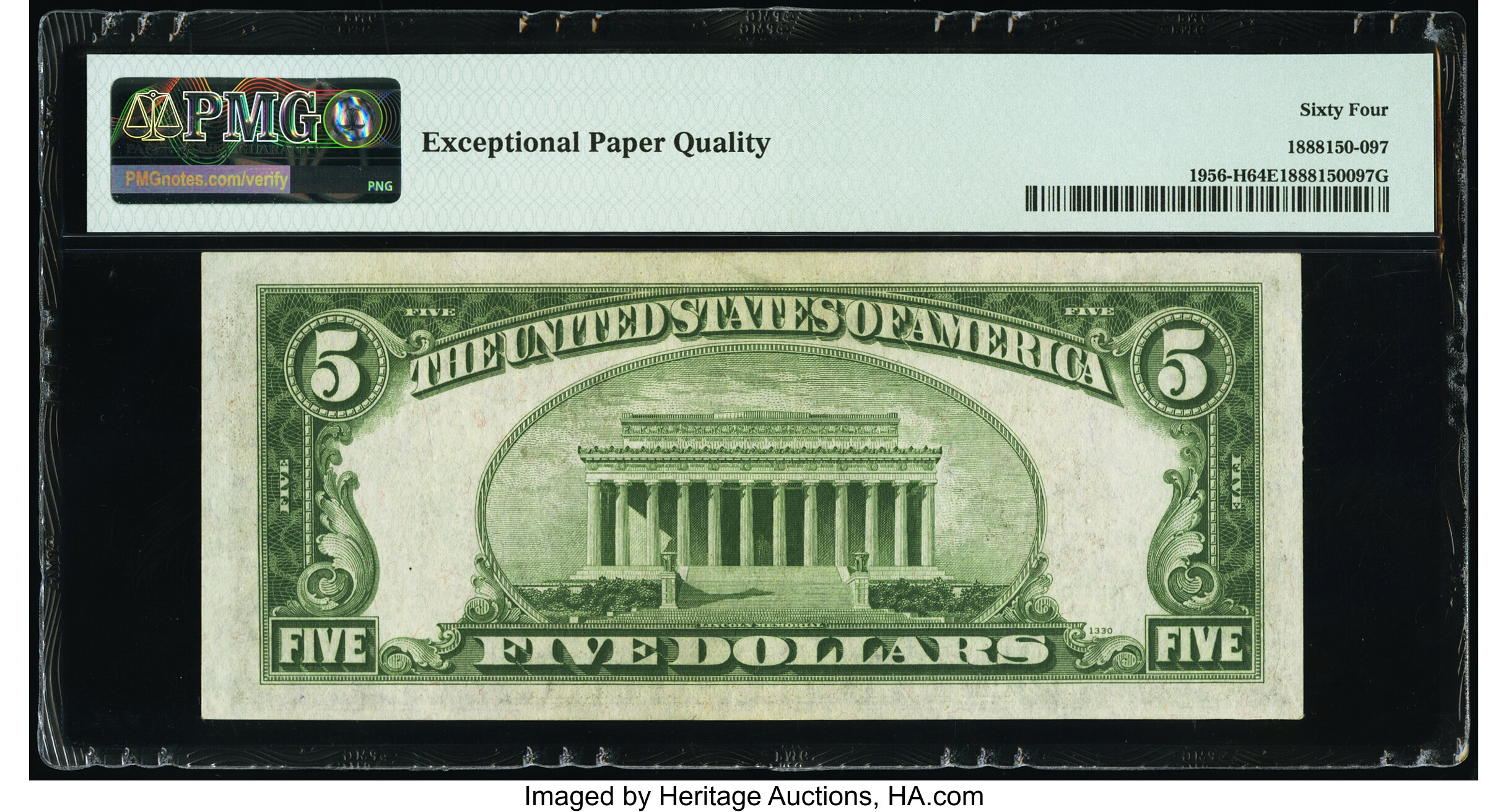 image for: Fr. 1956-H $5 1934 Mule Federal Reserve Note. PMG Choice Uncirculated 64 EPQ....