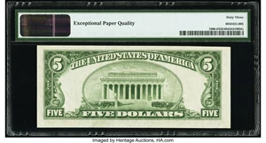 image for: Fr. 1960-F $5 1934D Federal Reserve Note. PMG Choice Uncirculated 63 EPQ....
