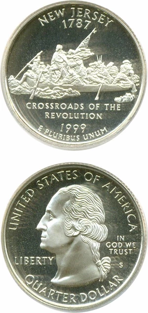 image for: 1999-S 25c New Jersey-Silver PCGS Proof 69 DCameo