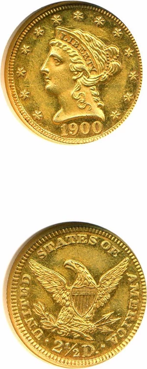 image for: 1900 $2 1/2 NGC Proof 60