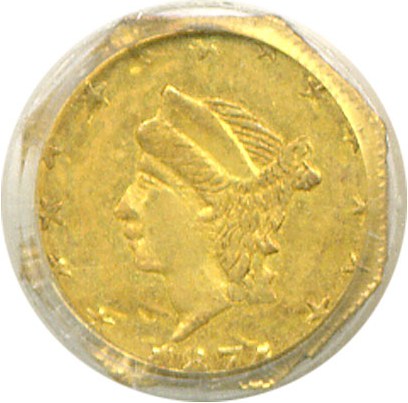 image for: Cal Gold: 1874/7874 25c BG-776 PCGS MS62 