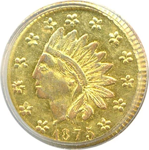 image for: Cal Gold: 1875 50c BG-1037 PCGS AU58