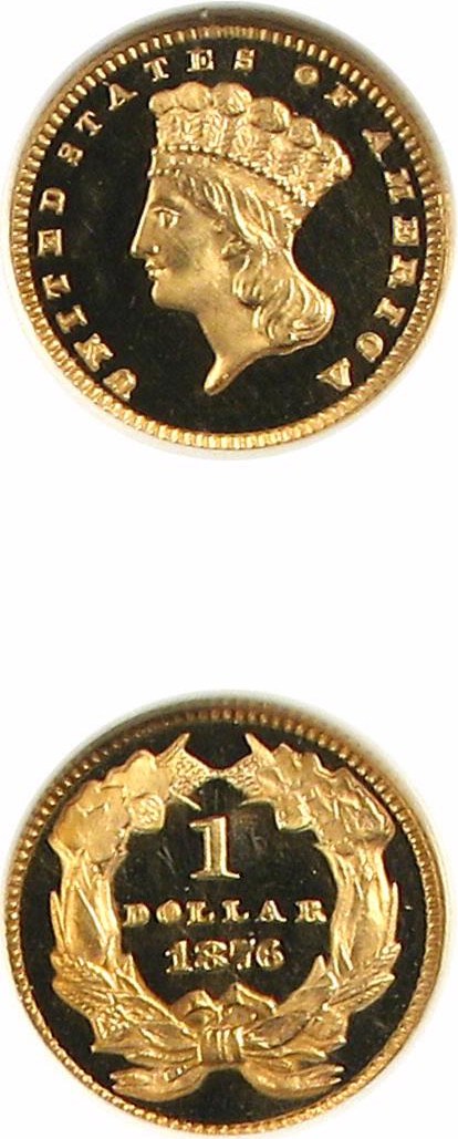 image for: 1876 G$1  NGC/CAC Proof 65 UCameo *Star*