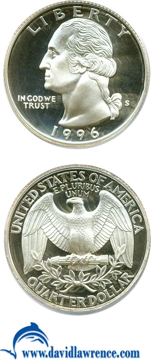 image for: 1996-S 25c Silver PCGS Proof 69 DCameo
