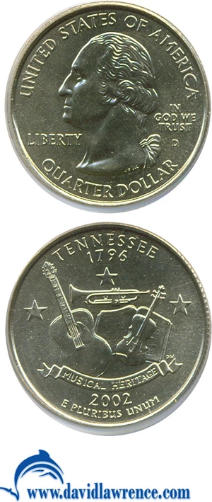 image for: 2002-D 25c Tennessee PCGS MS67