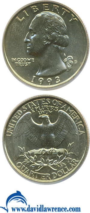 image for: 1993-D 25c PCGS MS65