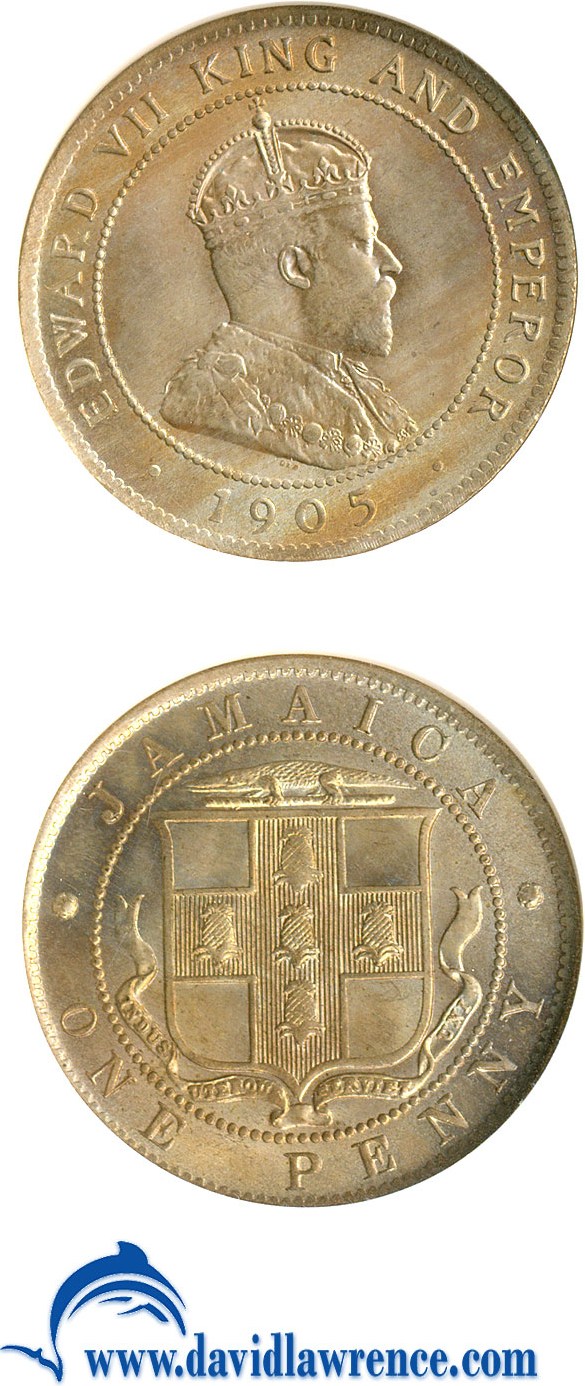 image for: Jamaica: 1905 Penny Edward VII NGC MS64