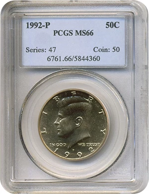 image for: 1992-P 50c PCGS MS66