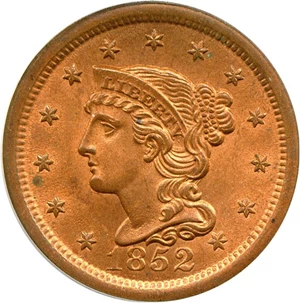 image for: 1852 1c PCGS MS64 RD