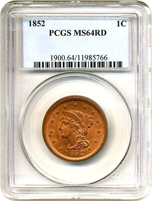 image for: 1852 1c PCGS MS64 RD