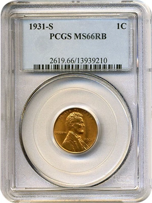 image for: 1931-S 1c PCGS MS66 RB