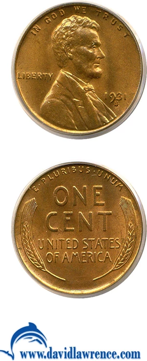 image for: 1931-S 1c PCGS MS66 RB