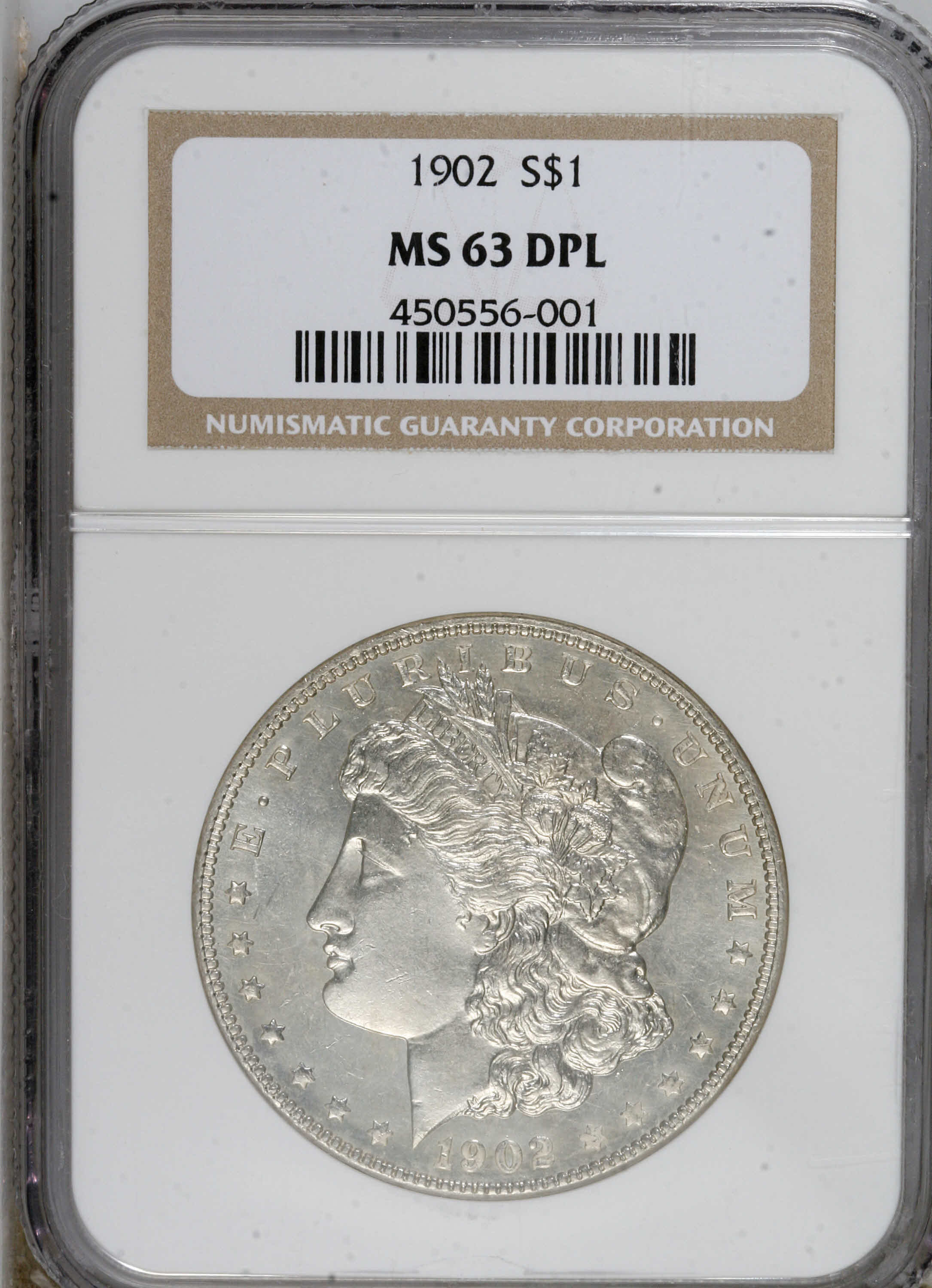 image for: 1902 $1 MS63 Deep Mirror Prooflike NGC. NGC Census: (2/3). PCGS Population (1/0).  Numismedia Wsl. Price for NGC/PCGS coin ...