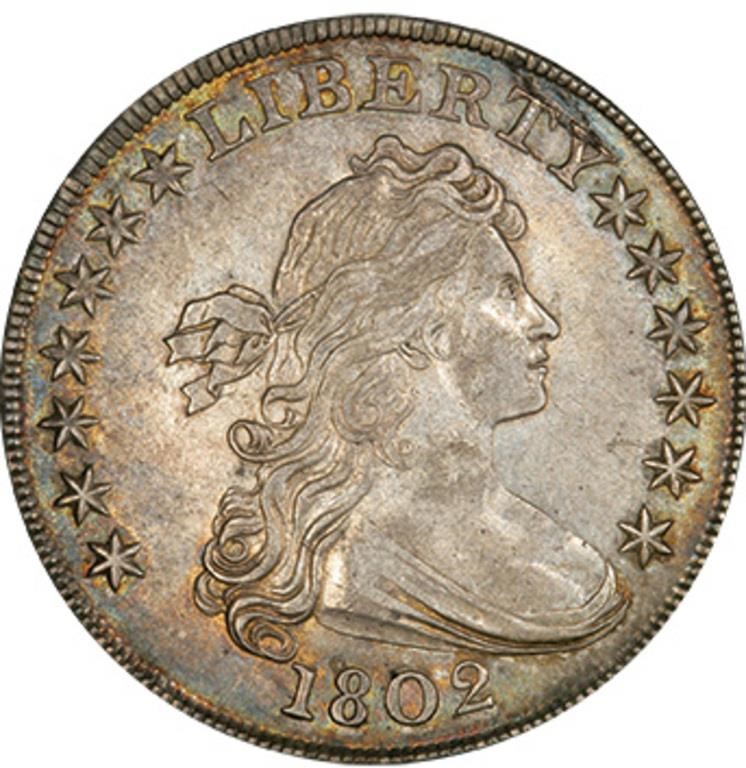 1802 $1 Wide Date MS
