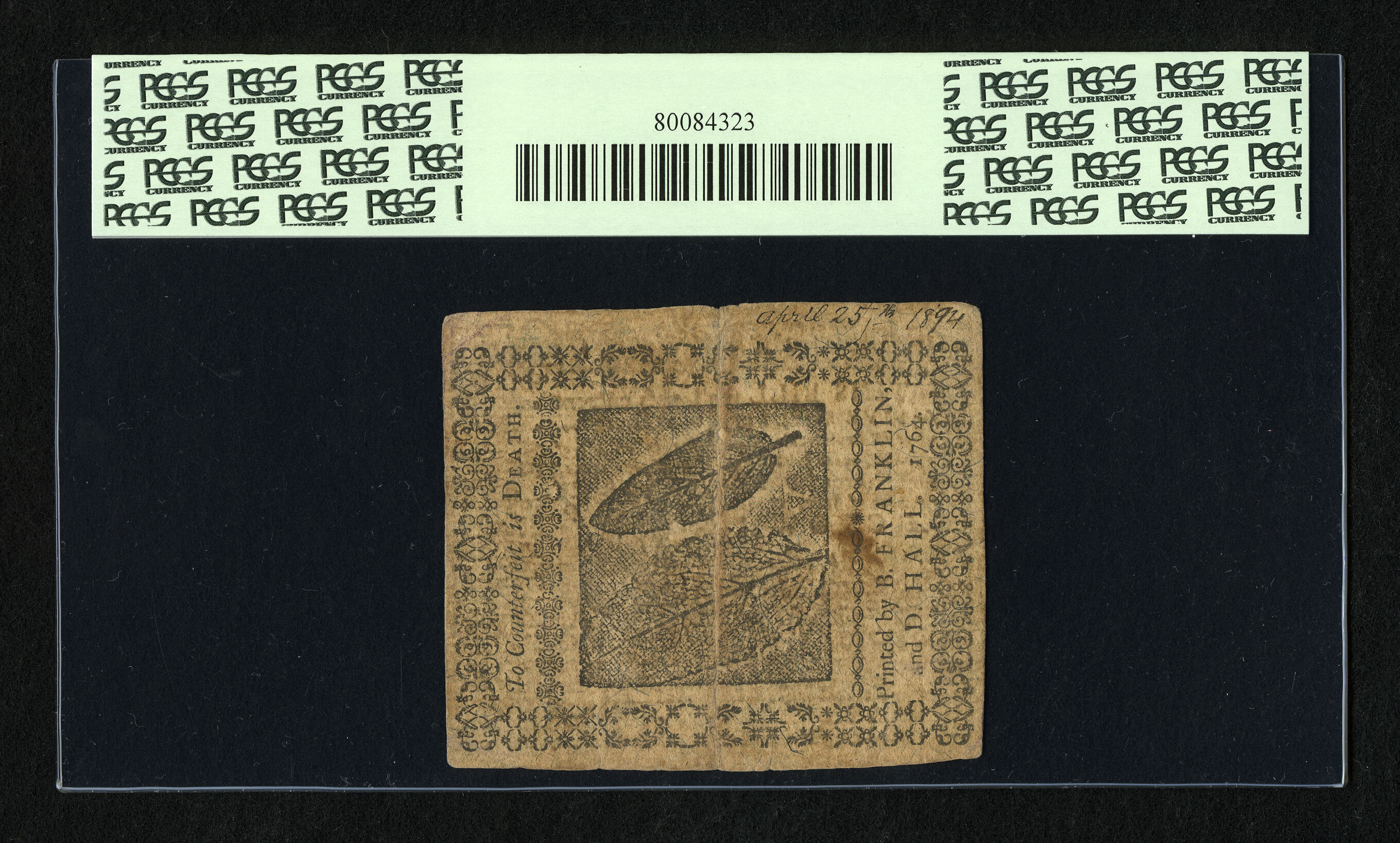 image for: Pennsylvania June 18, 1764 5s PCGS Very Fine 20. ...