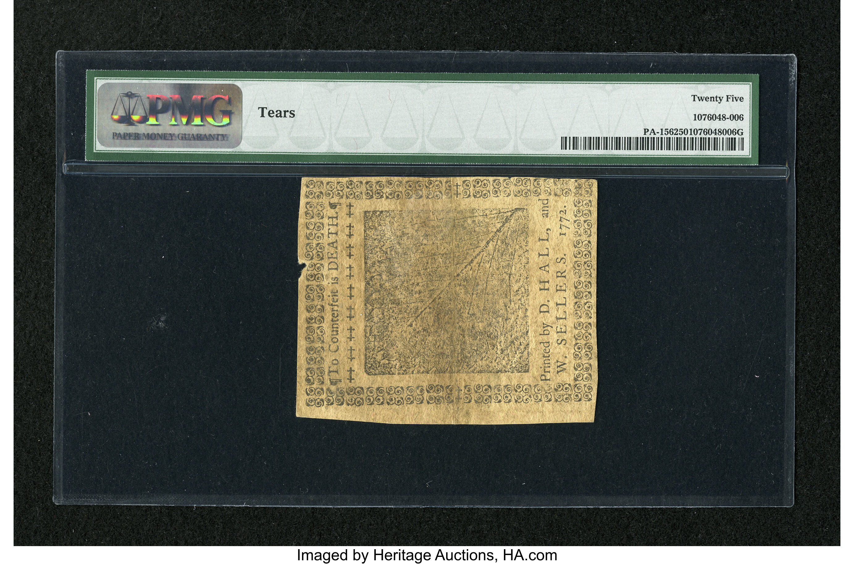 image for: Pennsylvania April 3, 1772 2s PMG Very Fine 25....