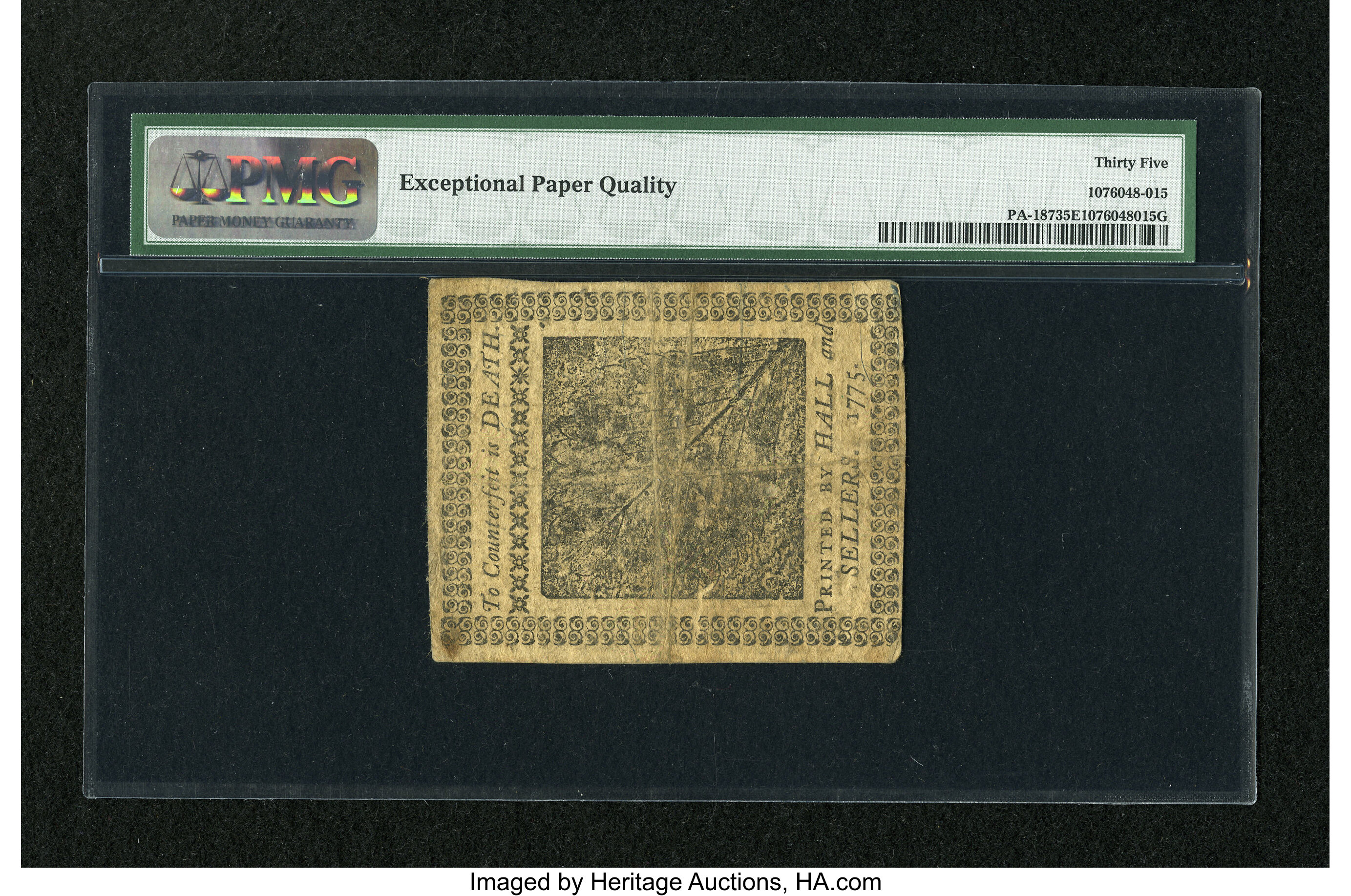 image for: Pennsylvania October 25, 1775 2s PMG Choice Very Fine 35 EPQ....