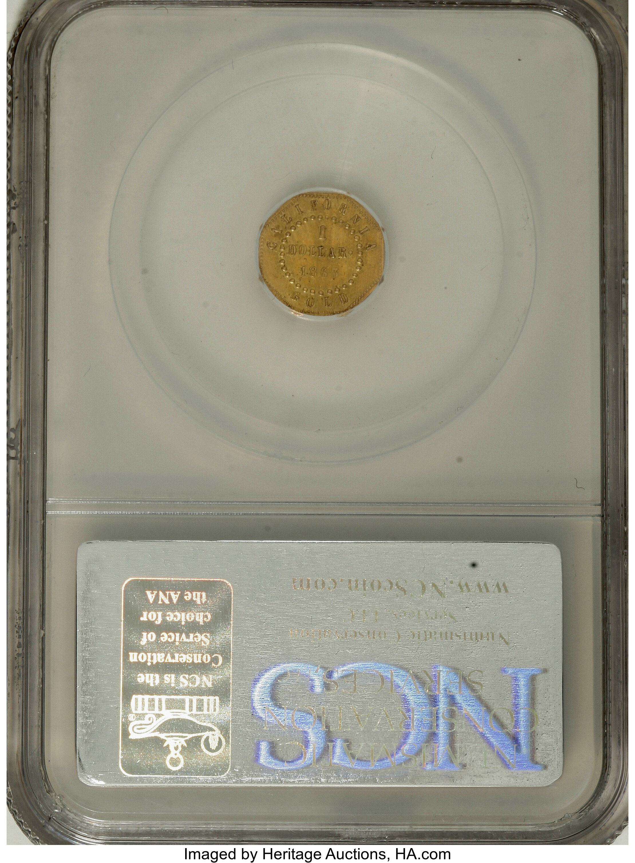 image for: 1863 G$1 Octag Liberty BG-1307--Improperly Cleaned--NCS. AU Details. ...