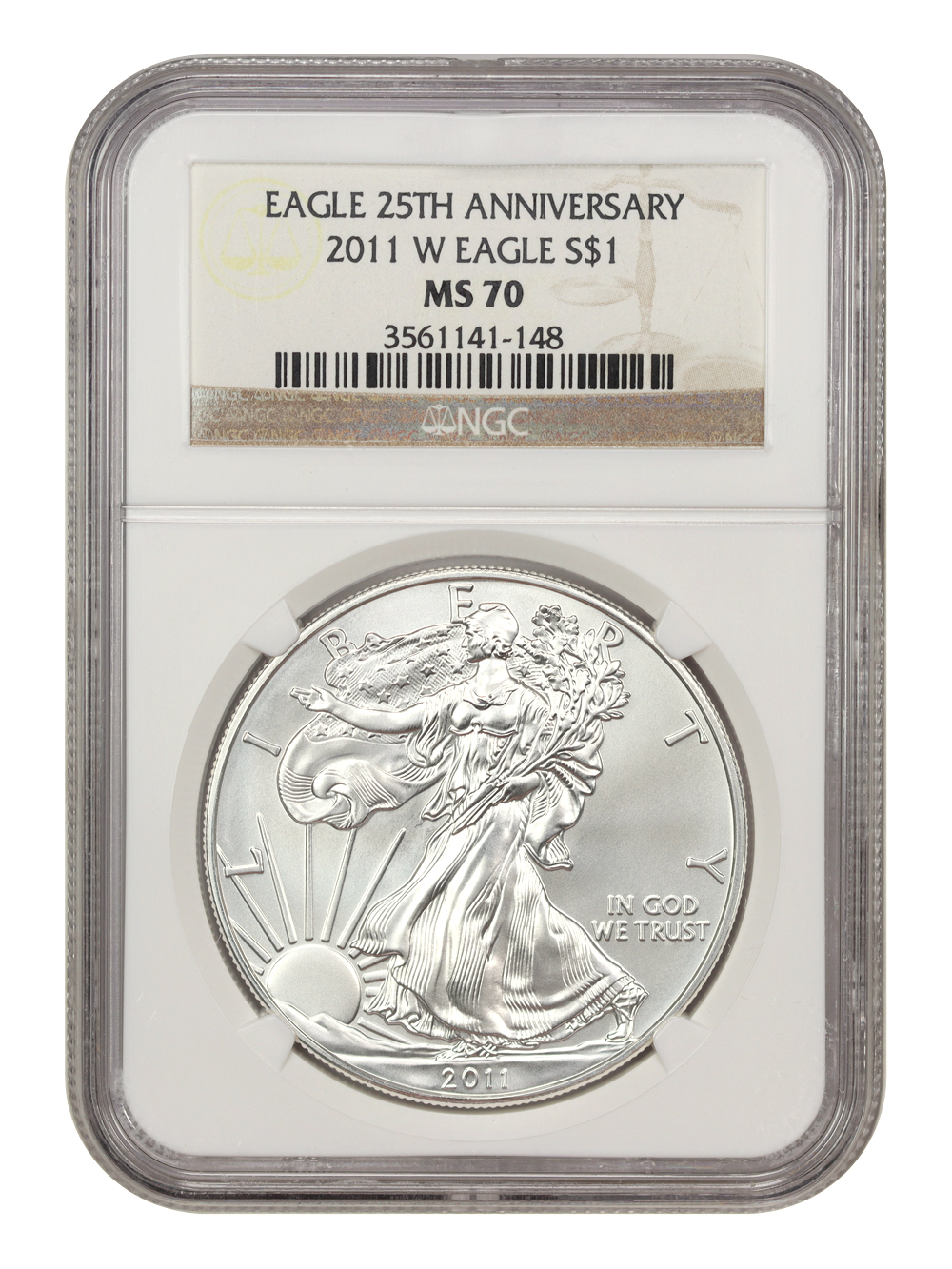 image for: 2011-W Silver Eagle $1 NGC MS70 (25th Anniversary)